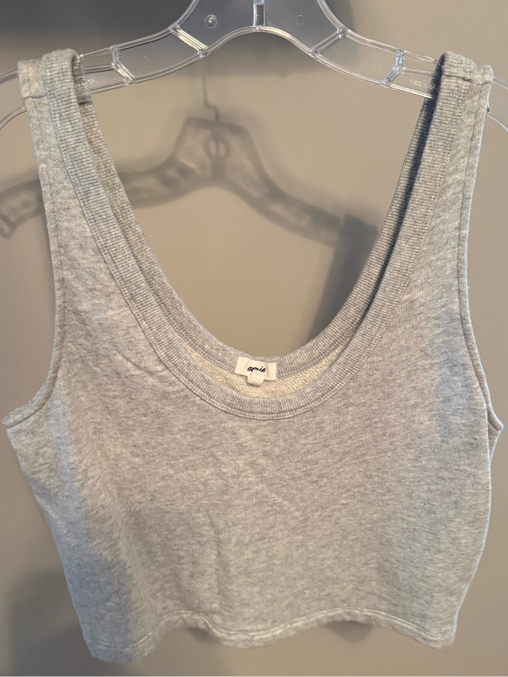 aerie Light Gray Crop Tank Top